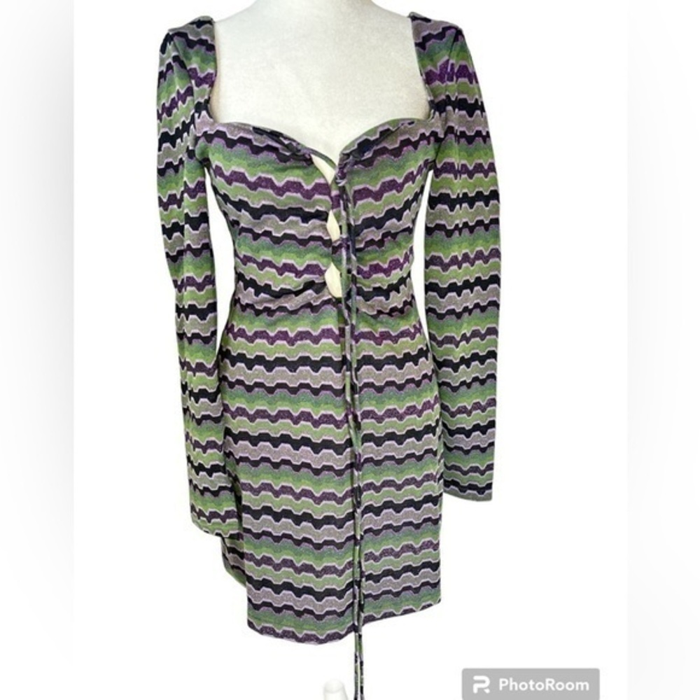 Zara S Summer Mini Dress Retro‎ Geometric Print Festival Y2K Boho  Aesthetic NWT